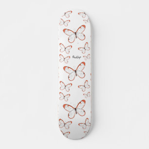 Skateboard Illustration de papillon en verre