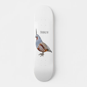 Skateboard Illustration d'oiseau de caille de montagne