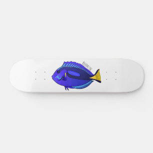 Skateboard Illustration du poisson de la cuve bleue