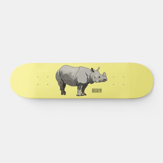 Skateboard Illustration du rhinocéros de Javan (Horz)