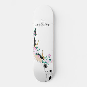 Skateboard Illustration d'un animal de cerf rose pâle d'Artsy