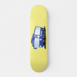 Skateboard Illustration d'un bus moderne bleu mignon