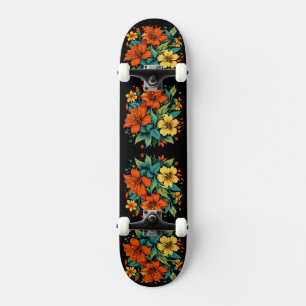 Skateboard Illustration Florale