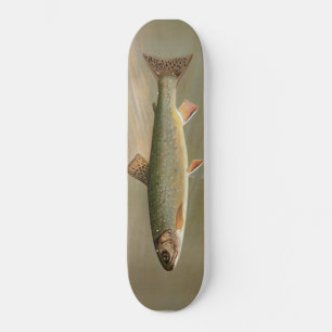 Skateboard Illustration Vintage de la truite américaine