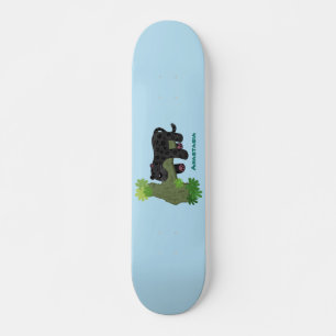 Skateboard Image de dessin animé de chat en panthère noire ja