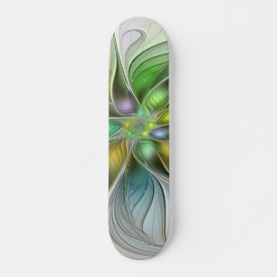 Skateboard Imaginaire coloré Fleur moderne Abstrait Fractal