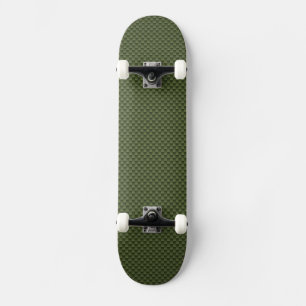 Skateboard Impression de fibre de carbone verte de l'Armée de