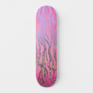 Skateboard Impression demi-Parties scintillant rose tigre