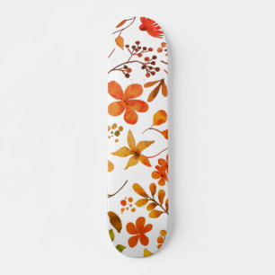 Skateboard Impression florale aquarelle