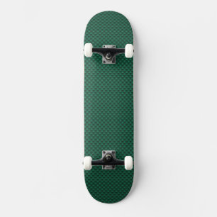Skateboard Impression turquoise en fibre de carbone verte