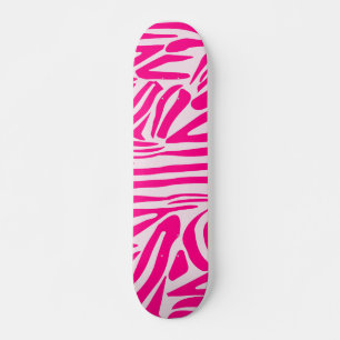 Skateboard Impression zèbre rose