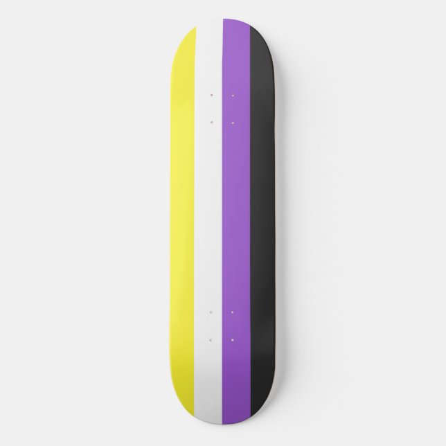 Skateboard Indicateur de fierté non binaire (Recto)