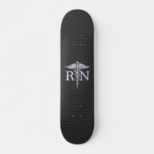 Skateboard Infirmière inscrite RN Silver Caduceus Snakes