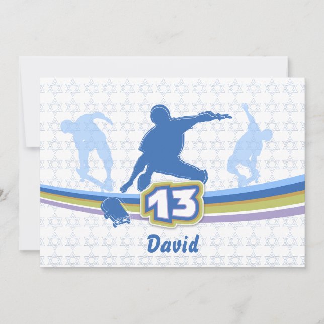 Skateboard - Invitation Bar Mitzvah (Devant)