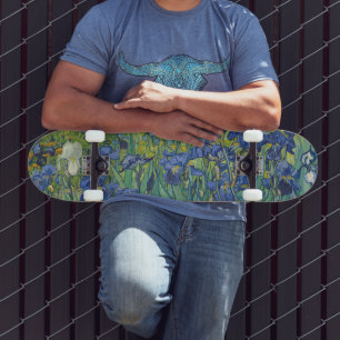 Skateboard Iris, Peinture à l'huile florale, Vincent Van Gogh