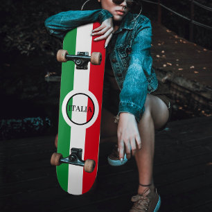 Skateboard Italie Drapeau italien Rouge Blanc Vert Italia