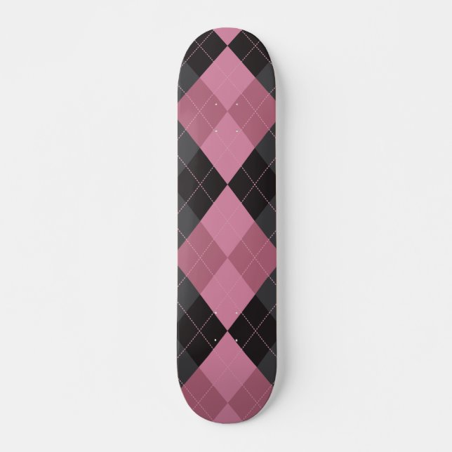 Skateboard Jacquard rose et noir (Devant)