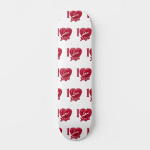 Skateboard J'aime Jésus Cœur Rouge