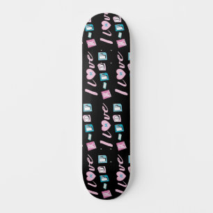 Skateboard J'aime K-pop monogramme fan de pop coréen noir ros
