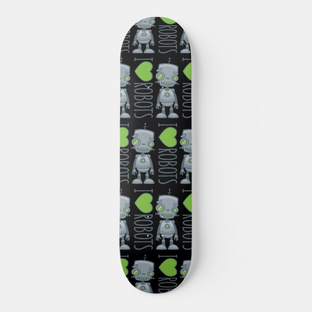 Skateboard J'aime les robots (Recto)