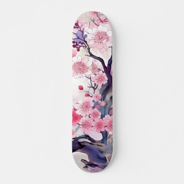 Skateboard Japanese Cherry Blossom  (Front)