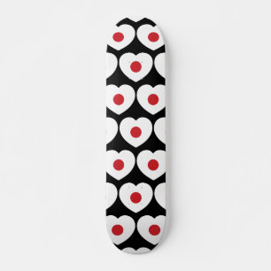 Skateboard Japon Coeur du drapeau japonais