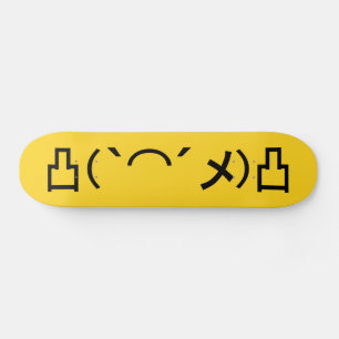 Skateboard Japonais fâché Kaomoji d'émoticône de Mo