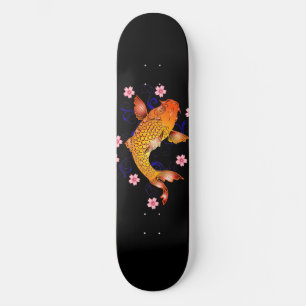 Skateboard Japonais Koi Poisson Cerisier Fleurs Pont