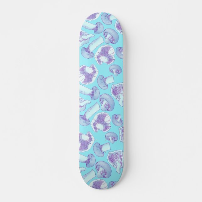 Skateboard Jardin Champignons bleu (Devant)