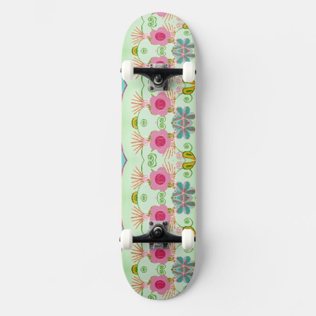 Skateboard Jardin Éclectique Enchantant : Beauté Florale Dive (Recto)