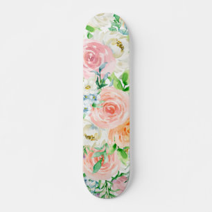 Skateboard Jardin romantique Pastel