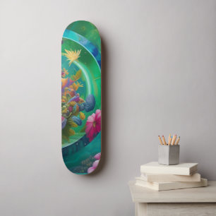Skateboard Jardin sous-marin abstrait floral aquatique