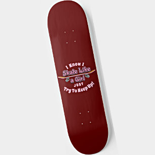 Skateboard Je Patine Comme Une Fille Essaie De Continuer À Fa