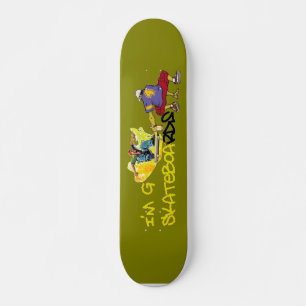Skateboard Je suis G Skateboard-Graffiti - vert/jaune