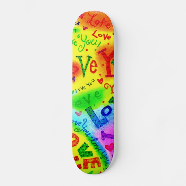 Skateboard JE T'AIME Peindre (Recto)