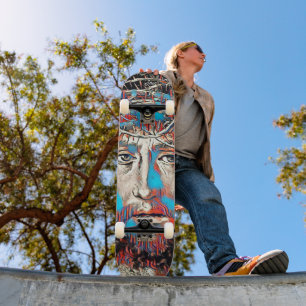 Skateboard Jésus Christ Thorn Couronne Passion Art Abstrait