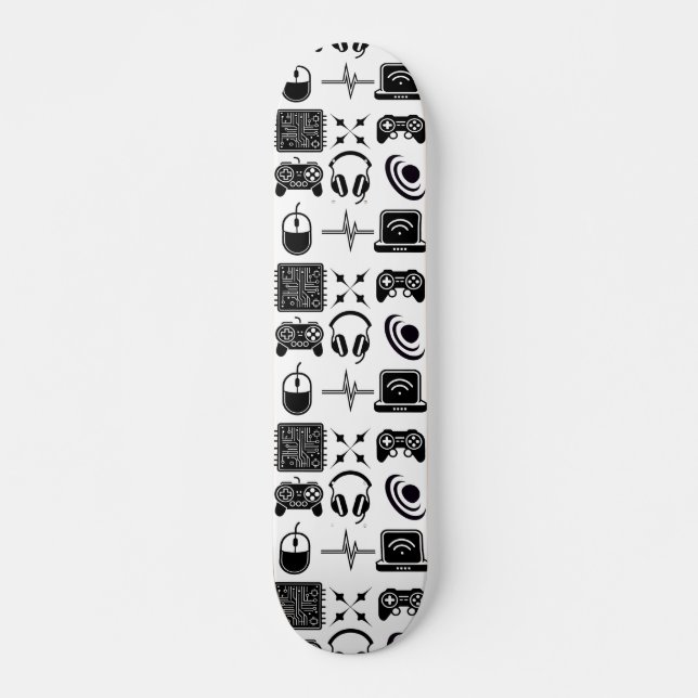 Skateboard Jeu noir et blanc thème (Devant)