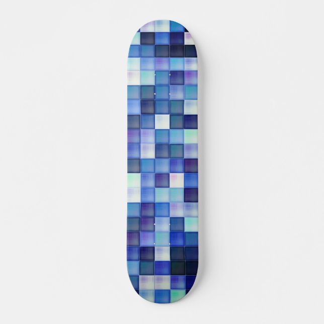 Skateboard Jeu vidéo Pixels Carré bleu Motif (Devant)