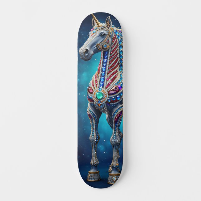Skateboard Jeweled Unicorn (Recto)