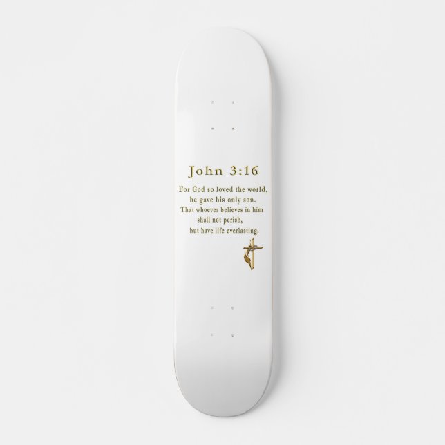 Skateboard John 3:16 tableau de bord des cadeaux chrétiens (Devant)