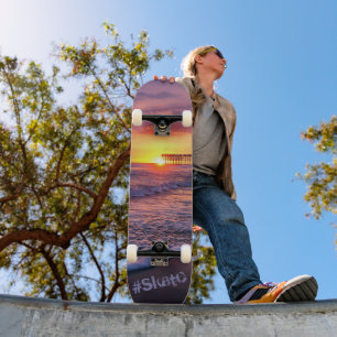Skateboard Joli California Beach Pier Sunset