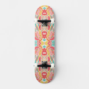 Skateboard Joli coloré fleurs vintages motif