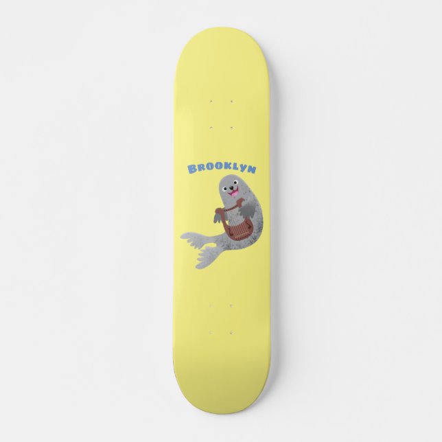 Skateboard Joli dessin animé sur le phoque du Groenland (Devant)