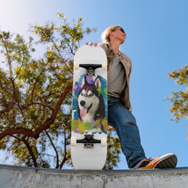 Skateboard Joli Husky. (Extérieur 1)