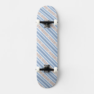 Skateboard Joli motif tribal aztèque orange bleu