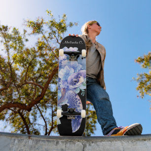 Skateboard Joli pont de tortue de mer fleurie