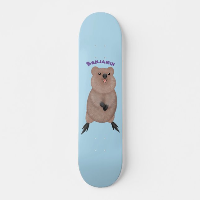 Skateboard Joli sourire mignon dessin animé quokka (Devant)