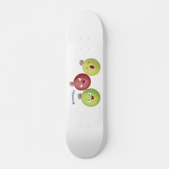 Skateboard Joli trio gooseberry chantant dessin animé (Devant)