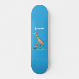 Skateboard Jolie girafe avec dessin animé de papillon