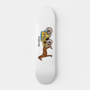 Skateboard Jolie illustration de cheval et de calèche royale